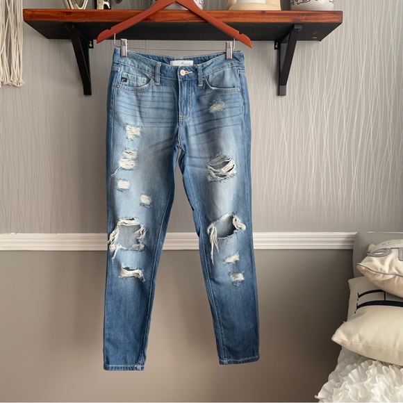 Kancan Mid Rise Boyfriend Fit Denim Jeans KC8281M - Picture 4 of 12